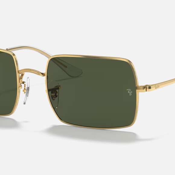 Ray-Ban Rectangle sunglasses (RB1969). Polished gold frame/G-15 green lenses - Picture 7 of 11